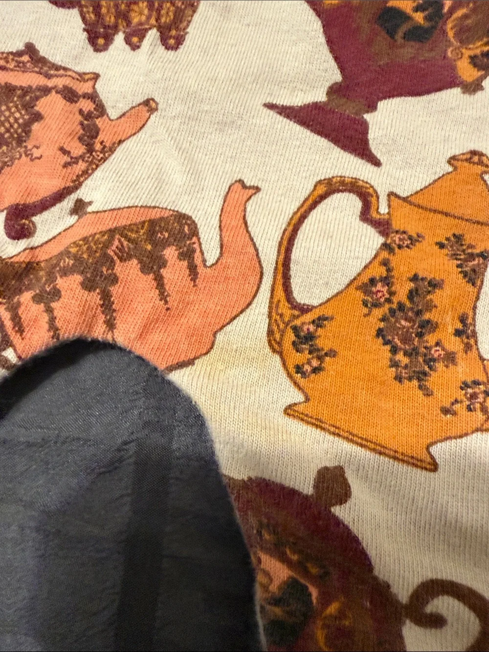 kate quinn Teapot Print Ruffled Romper - Pink, Orange, Maroon